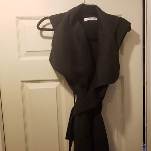 Long Black Vest Coat Full Length Brand New